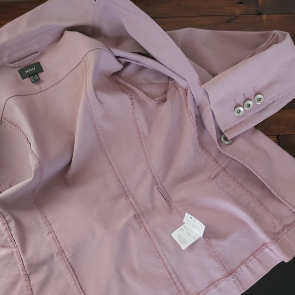 Mexx blazer womens US 6 dusty pink single button cinched waist washable stretchy - Picture 7 of 7
